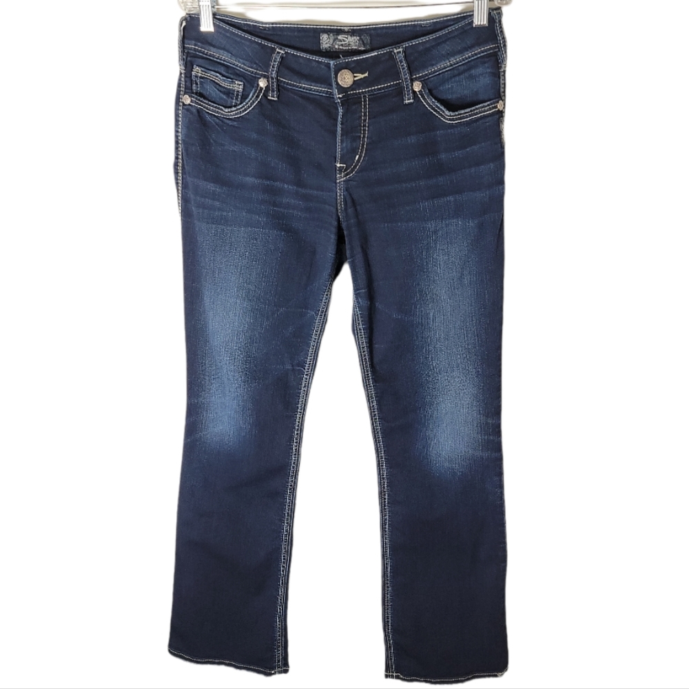 Silver Jeans Suki mid rise slim bootcut jeans women's size 30  dark wash stretch